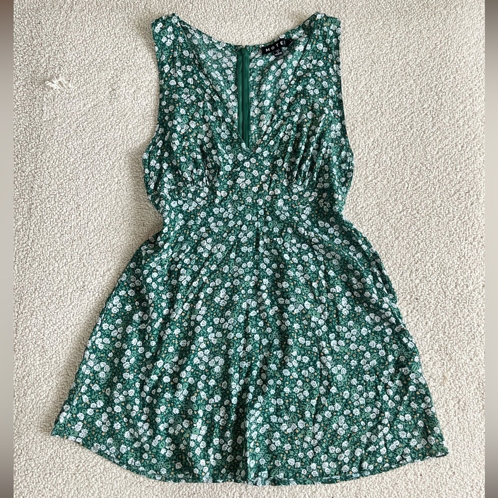 Motel Emerald Forest Floral Mini Dress L